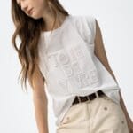 CAMISETA MANGA CORTA BLANCA PRINT 3D PAROS