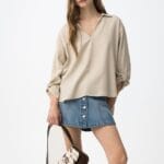 BLUSA BEIGE FLUIDA BOHO PUERTO
