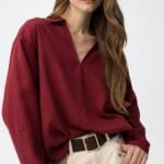 BLUSA ROJO TIBETANO FLUIDA PUERTO