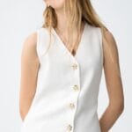 CHALECO BLANCO DE PUNTO FLEUR