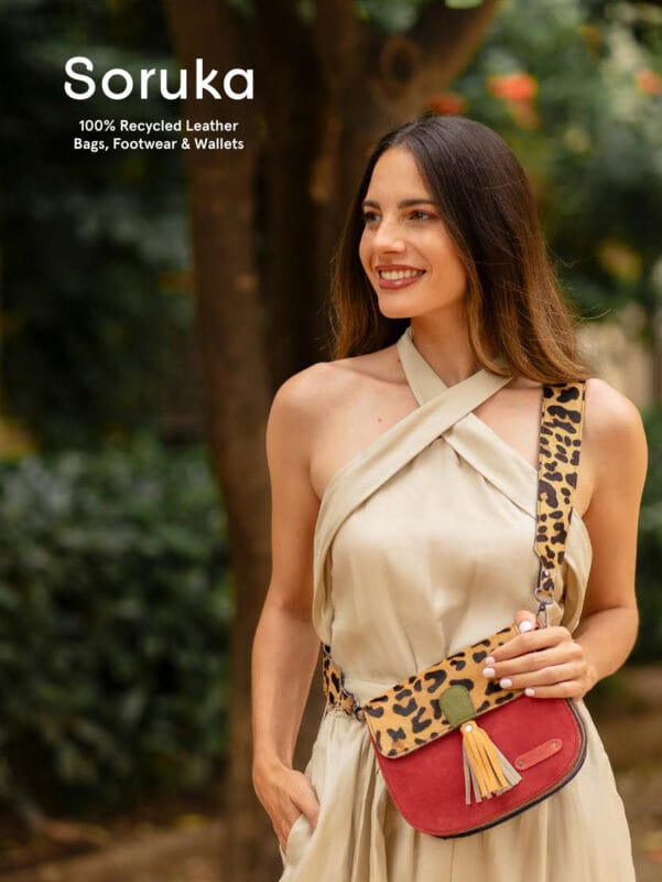 nuestros bolsos de cuero 100% reciclado