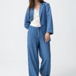 PANTALONES FLUIDOS CON ELASTICO Y CORDON CINTURA