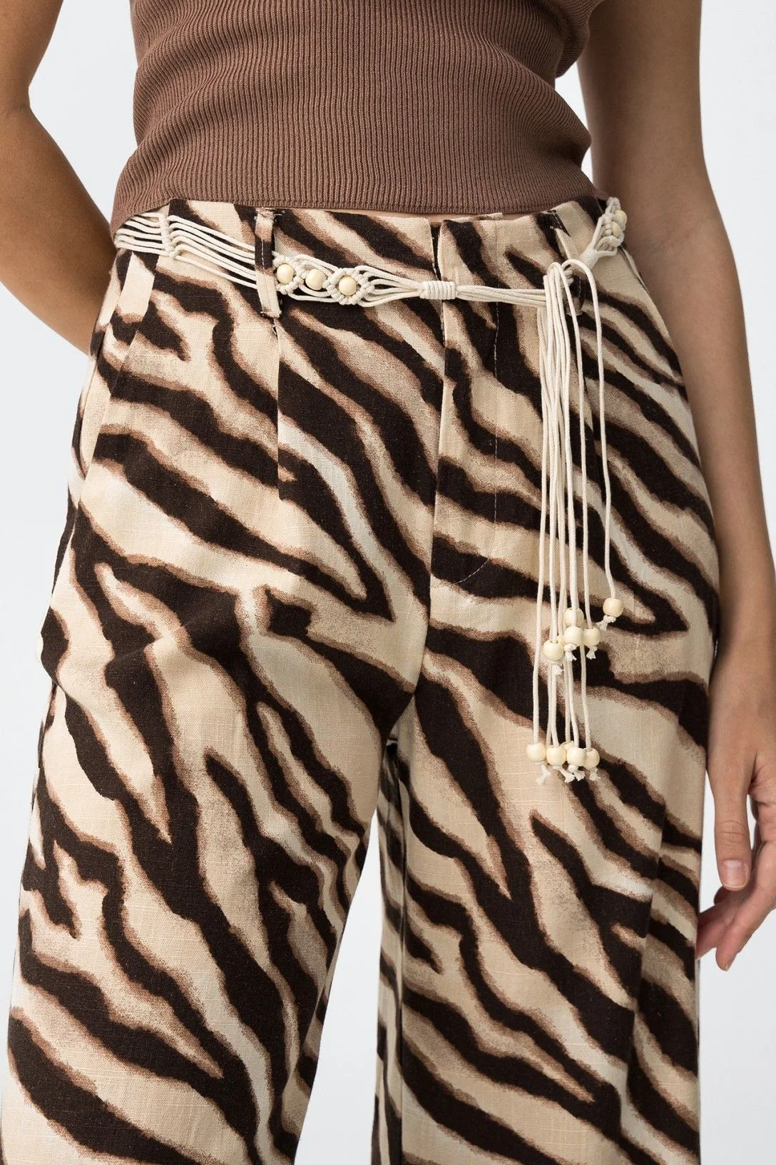 PANTALON CROPED FLUIDO PRINT ANIMAL JOANA - Imagen 2
