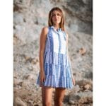 MINI VESTIDO CORTE CAMISERO SIN MANGAS