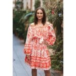 MINI VESTIDO ESTILO BOHO NARANJA